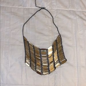 Gold and gunmetal necklace